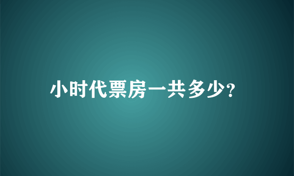 小时代票房一共多少？