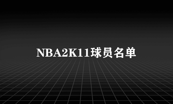 NBA2K11球员名单