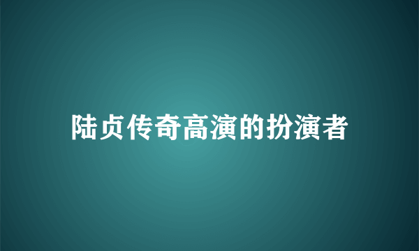 陆贞传奇高演的扮演者