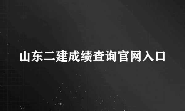 山东二建成绩查询官网入口