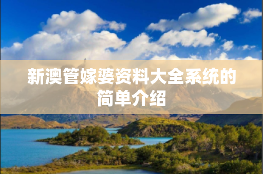 新澳管嫁婆资料大全系统的简单介绍