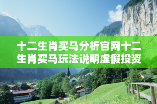 十二生肖买马分析官网十二生肖买马玩法说明虚假投资理财真实面目曝光：从一起城中村诈骗案说起