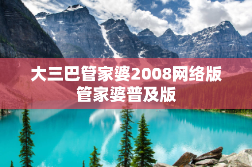 大三巴管家婆2008网络版管家婆普及版